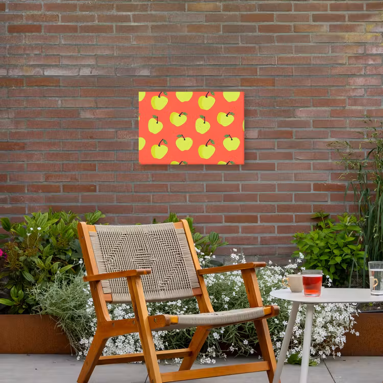 Appels - Modern - Groen Tuinposter op houten frame 2 cm dik klein 845 -sfeer3
