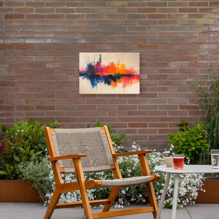 Watercolor - Kunst - Modern Tuinposter op houten frame 2 cm dik klein -sfeer3