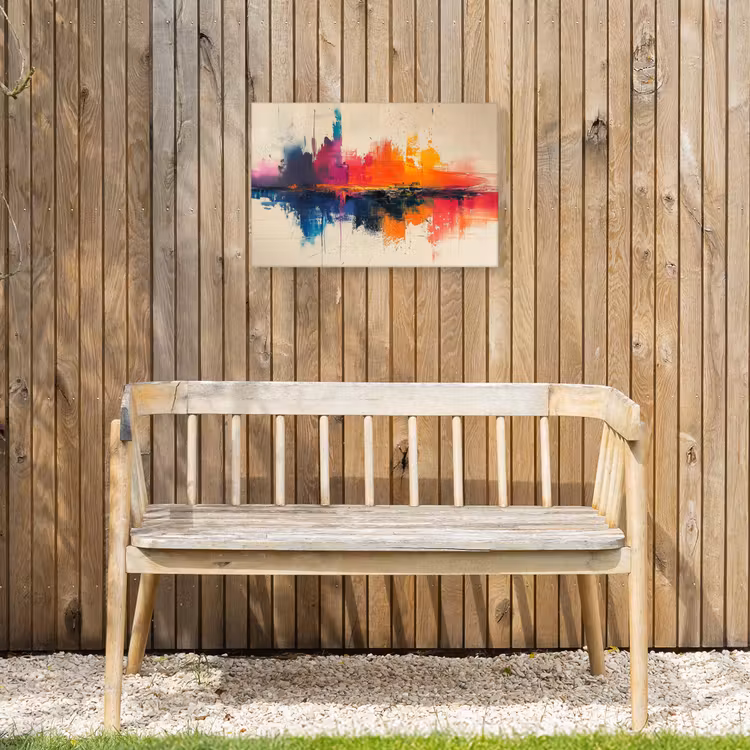 Watercolor - Kunst - Modern Tuinposter op houten frame 2 cm dik klein -sfeer4