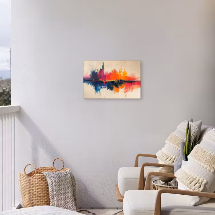 Watercolor - Kunst - Modern Tuinposter op houten frame 2 cm dik klein -sfeer1