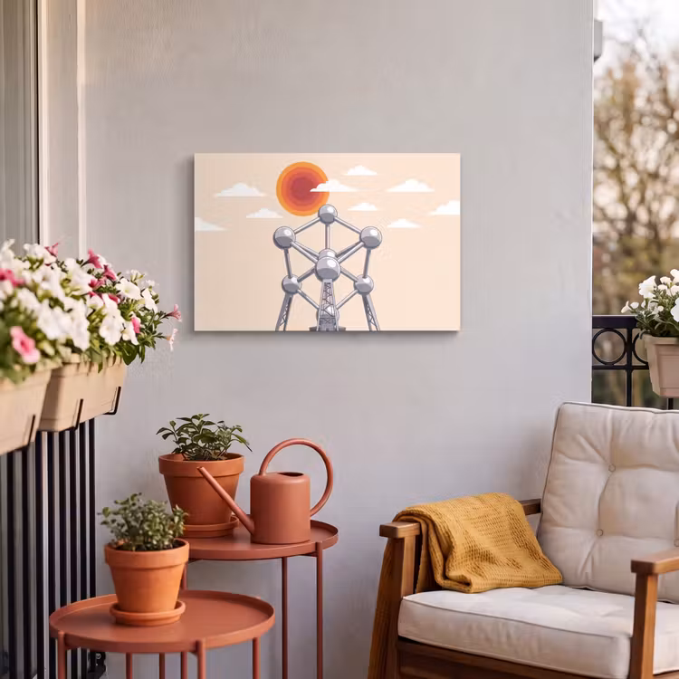 Architectuur - Geometrie - Stad - Modern - Grijs Tuinposter op houten frame 2 cm dik klein -sfeer1