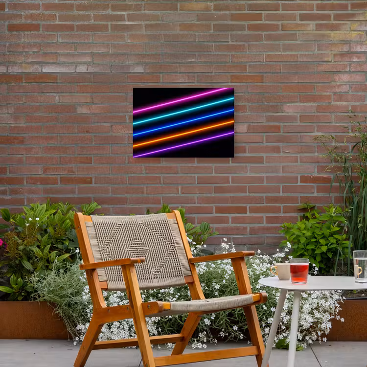 Esthetiek - Retro - Neon Tuinposter op houten frame 2 cm dik klein -sfeer3