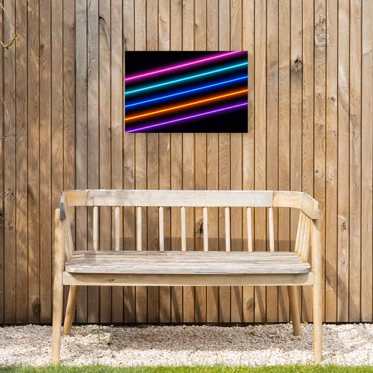 Esthetiek - Retro - Neon Tuinposter op houten frame 2 cm dik klein -sfeer4