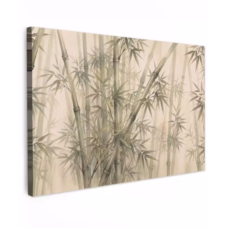 Bamboe - Bladeren - Aziatisch - Groen - Natuur Tuinposter op houten frame 2 cm dik klein -3d