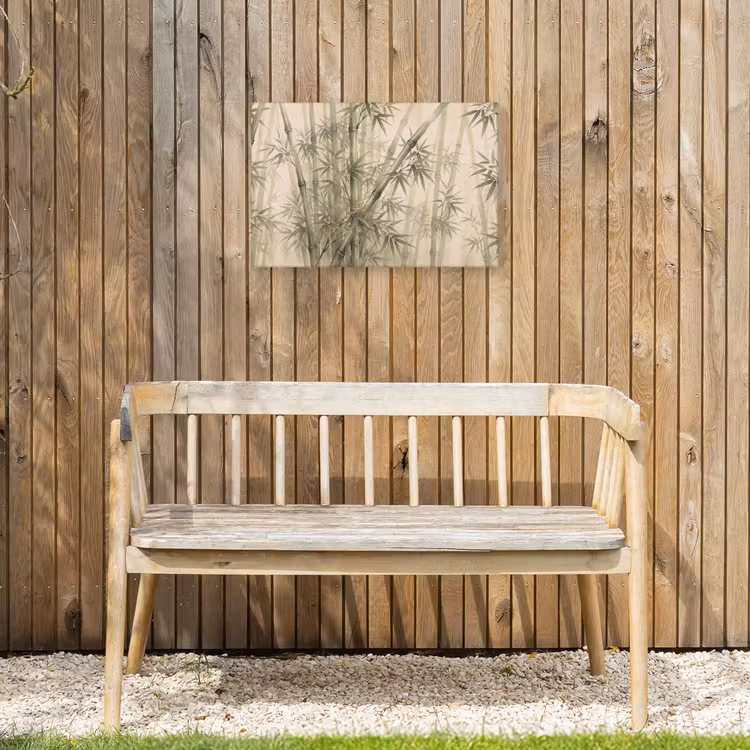 Bamboe - Bladeren - Aziatisch - Groen - Natuur Tuinposter op houten frame 2 cm dik klein -sfeer4