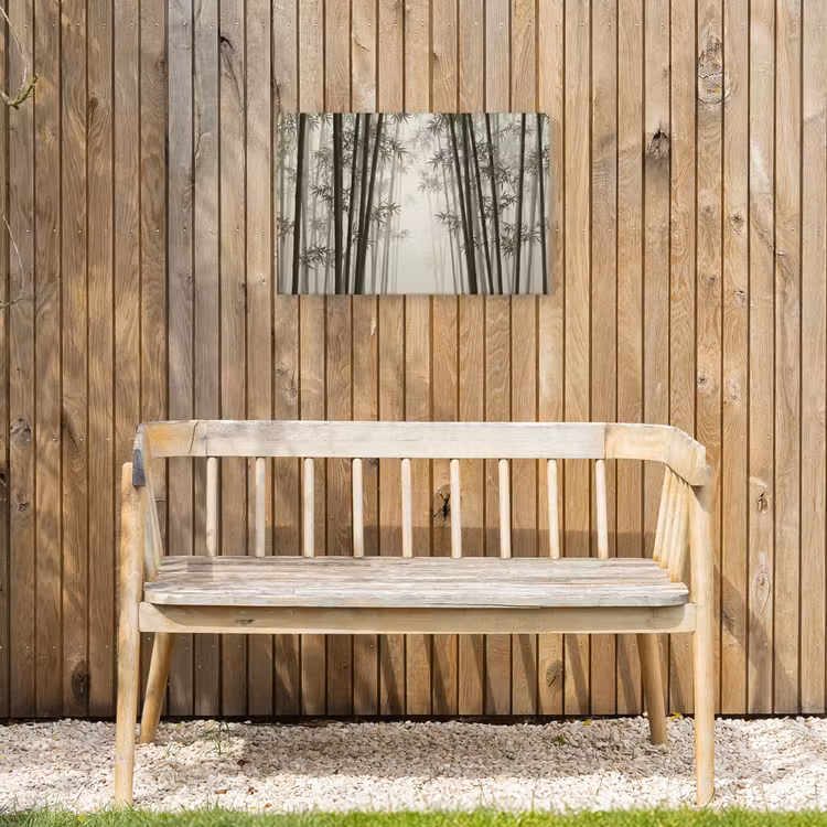 Bamboe - Bos - Mist - Natuur Tuinposter op houten frame 2 cm dik klein -sfeer4