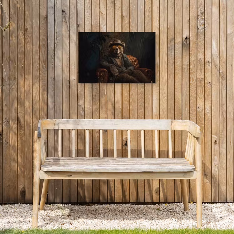 Beer - Bruin - Pak - Hoed Tuinposter op houten frame 2 cm dik klein -sfeer4