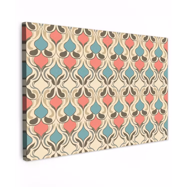 Barok - Retro - Kleurrijk Tuinposter op houten frame 2 cm dik klein 845 -3d