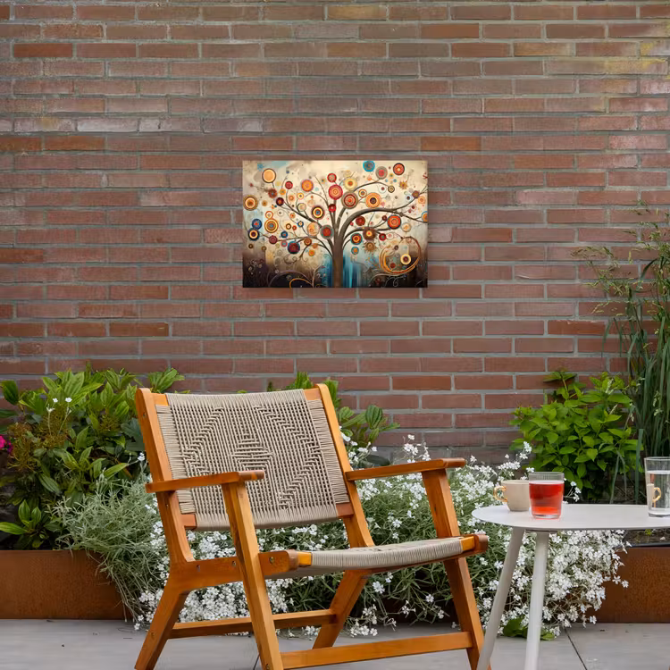 Boom - Tree of life - Kleur Tuinposter op houten frame 2 cm dik klein -sfeer3