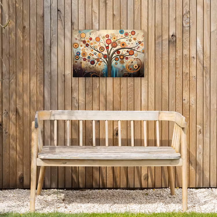 Boom - Tree of life - Kleur Tuinposter op houten frame 2 cm dik klein -sfeer4