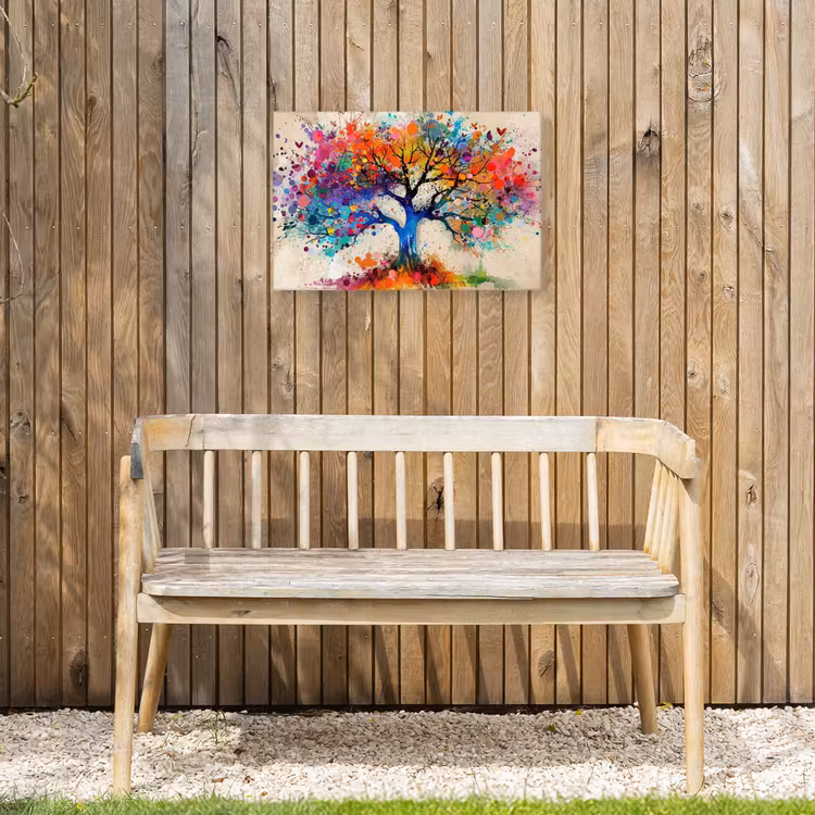 Levensboom - Natuur - Kleurrijk - Boom Tuinposter op houten frame 2 cm dik klein -sfeer4