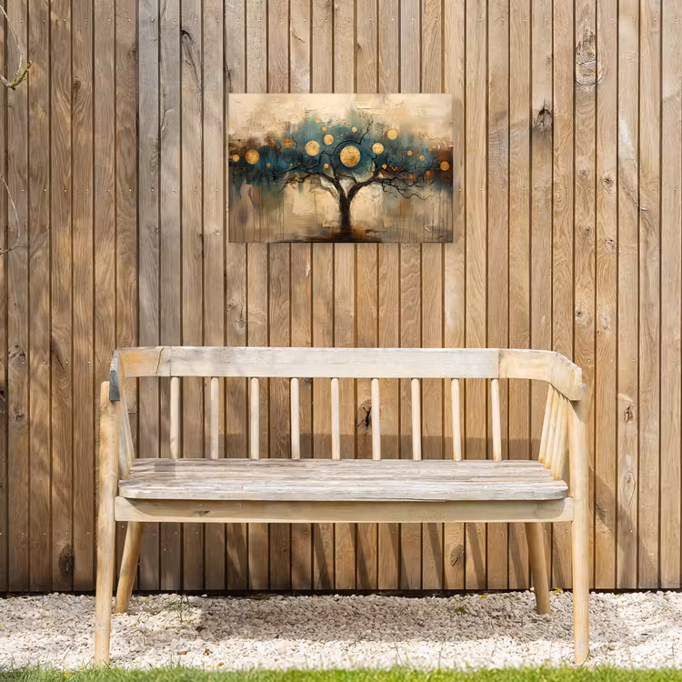 Boom - Kunst - Maan - Watercolor Tuinposter op houten frame 2 cm dik klein -sfeer4
