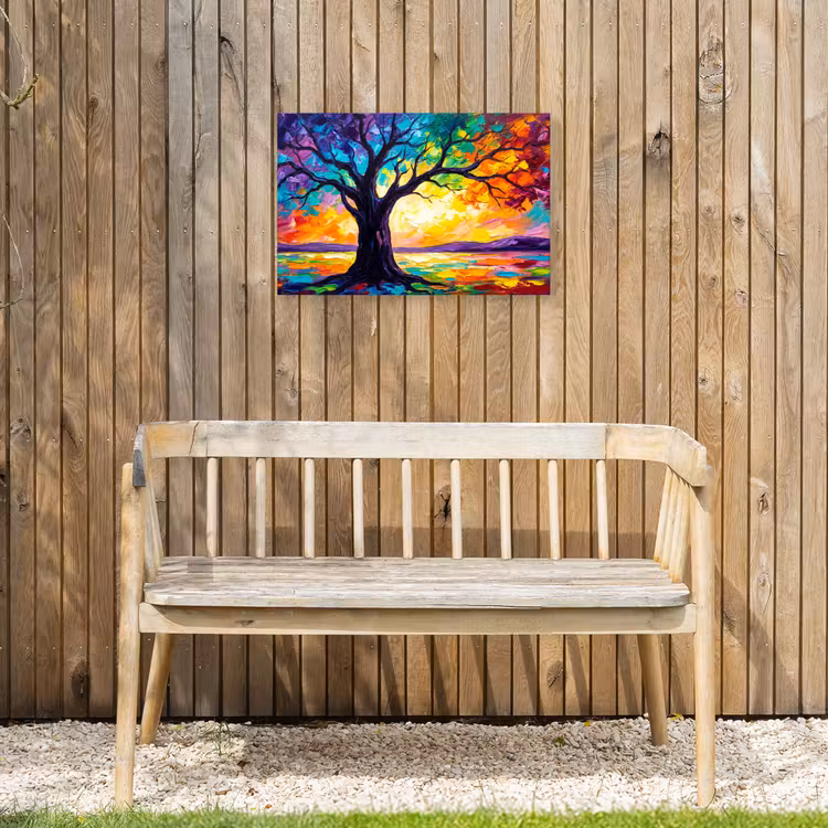 Boom - Landschap - Natuur - Abstract - Kleurrijk Tuinposter op houten frame 2 cm dik klein -sfeer4