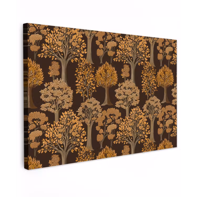 Bomen - Patroon - Bruin Tuinposter op houten frame 2 cm dik klein 845 -3d