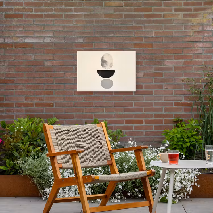 Beige - Japandi - Wabi sabi Tuinposter op houten frame 2 cm dik klein -sfeer3