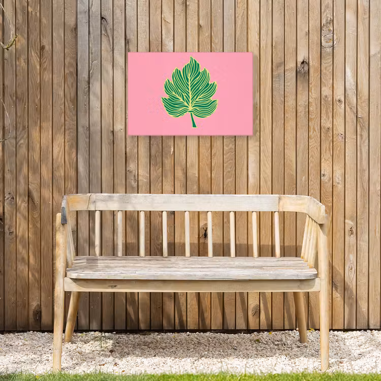 Blad - Groen - Illustratie - Minimalistisch Tuinposter op houten frame 2 cm dik klein -sfeer4