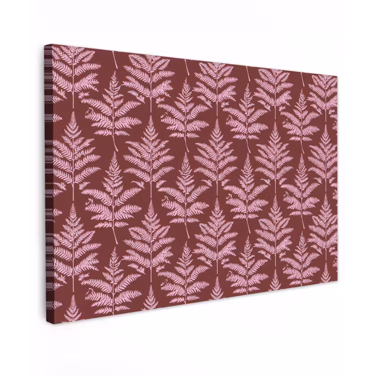 Blad - Patroon - Paars Tuinposter op houten frame 2 cm dik klein 845 -3d