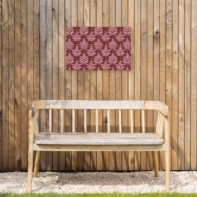 Blad - Patroon - Paars Tuinposter op houten frame 2 cm dik klein 845 -sfeer4