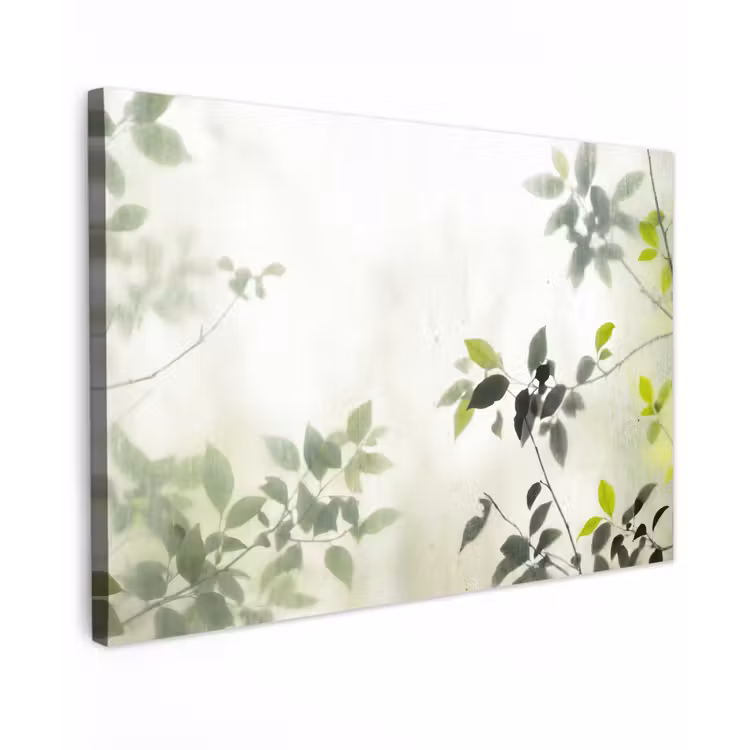 Blad - Schaduw - Natuur - Abstract - Groen Tuinposter op houten frame 2 cm dik klein -3d