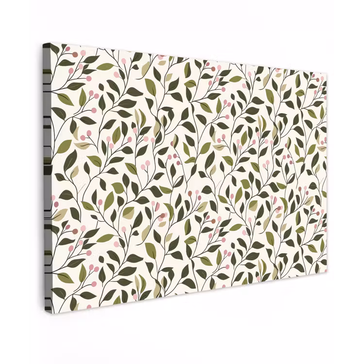 Bladeren - Bessen - Roze Tuinposter op houten frame 2 cm dik klein 845 -3d
