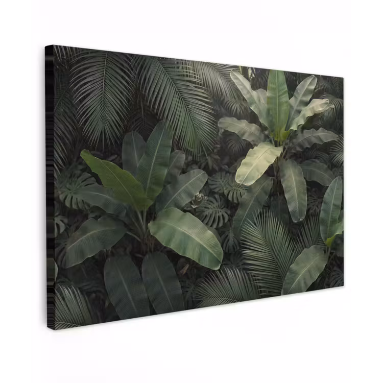 Bladeren - Groen - Tropisch - Natuur Tuinposter op houten frame 2 cm dik klein -3d