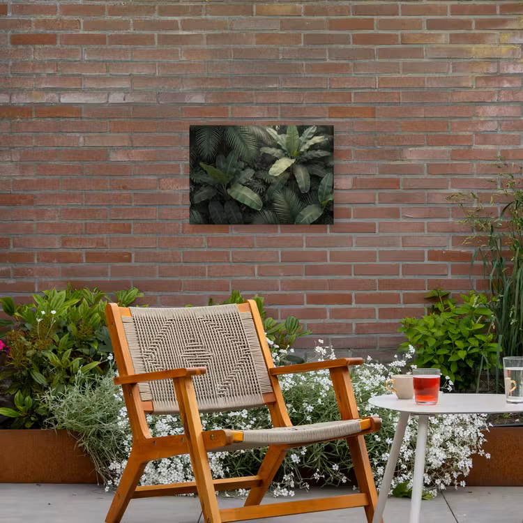 Bladeren - Groen - Tropisch - Natuur Tuinposter op houten frame 2 cm dik klein -sfeer3