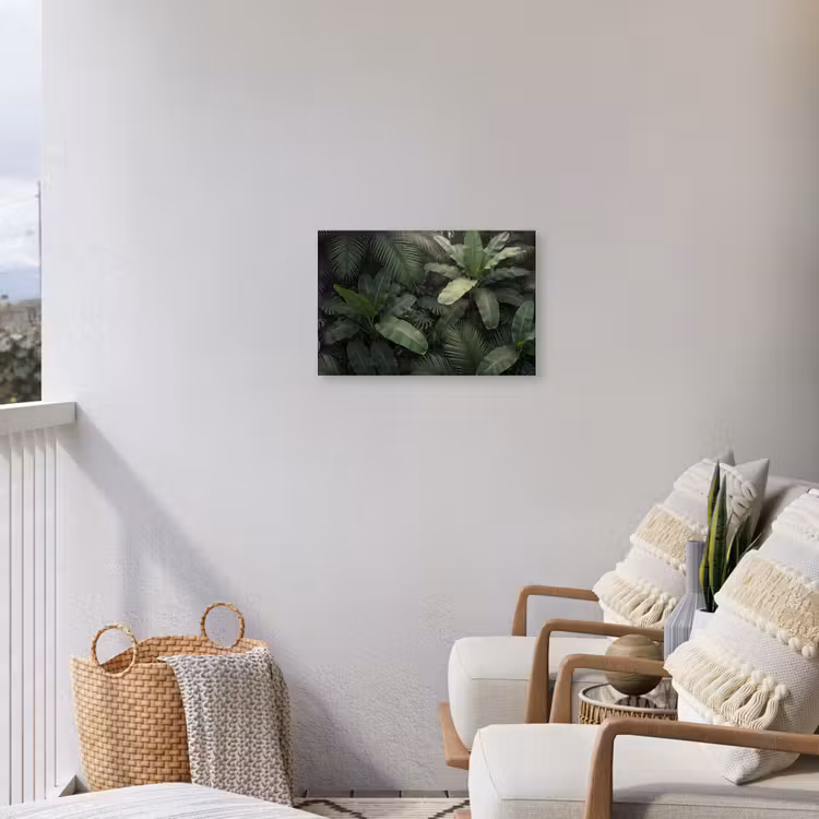 Bladeren - Groen - Tropisch - Natuur Tuinposter op houten frame 2 cm dik klein -sfeer1