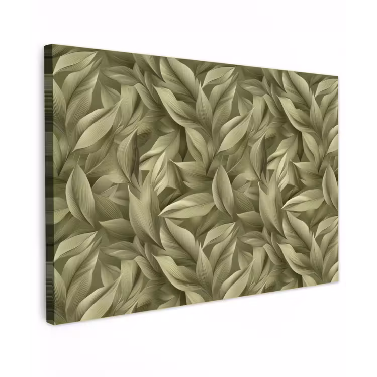 Bladeren - Modern - Groen Tuinposter op houten frame 2 cm dik klein 845 -3d