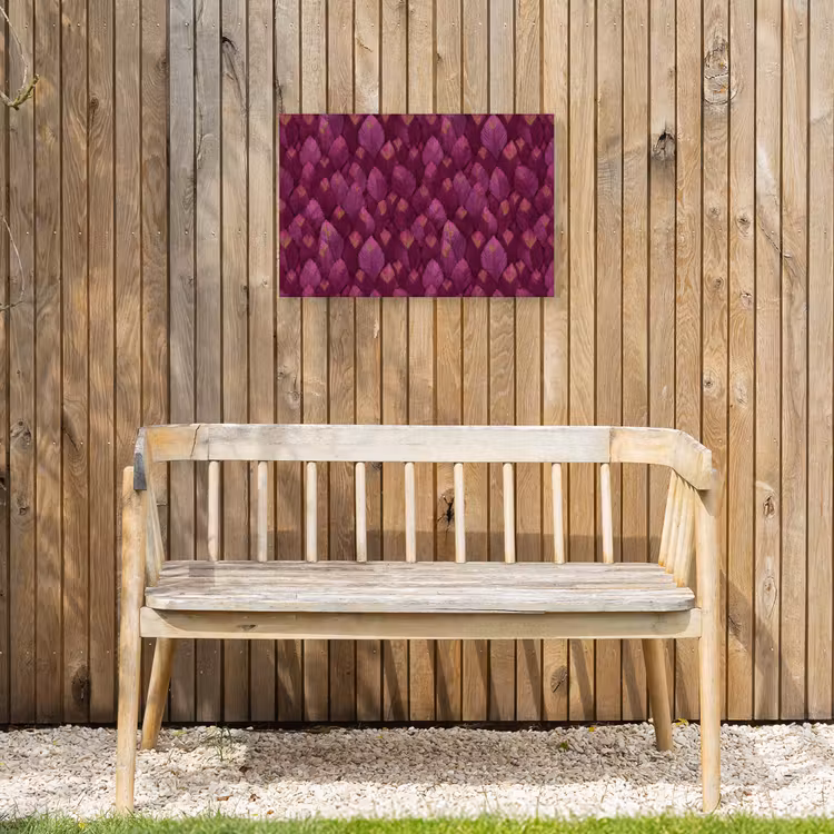 Bladeren - Patroon - Burgundy Tuinposter op houten frame 2 cm dik klein 845 -sfeer4