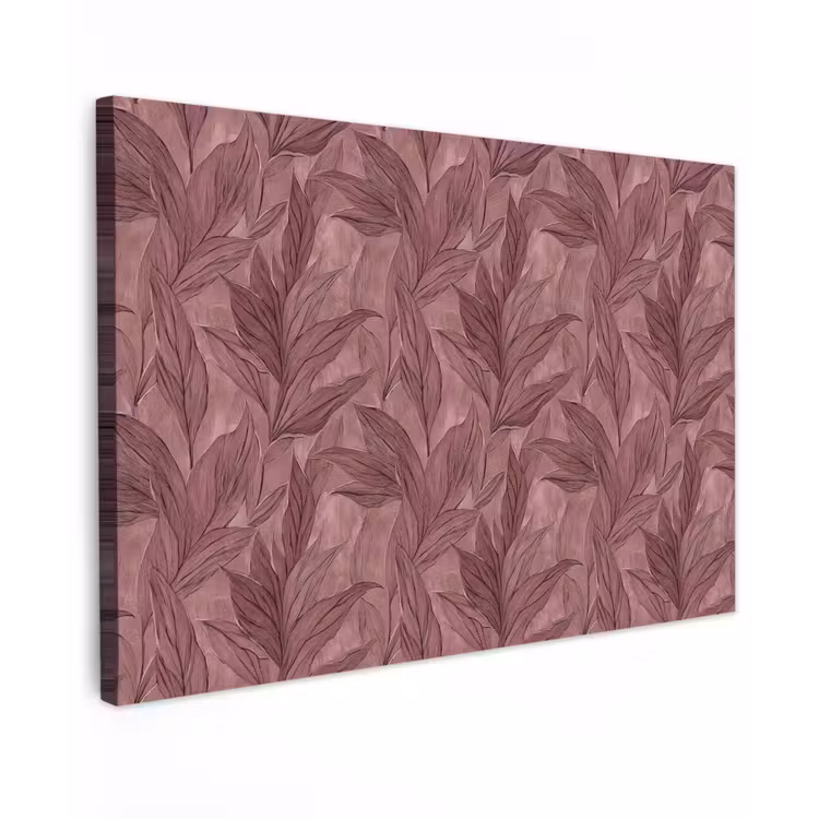 Bladeren - Patroon - Paars Tuinposter op houten frame 2 cm dik klein 845 -3d