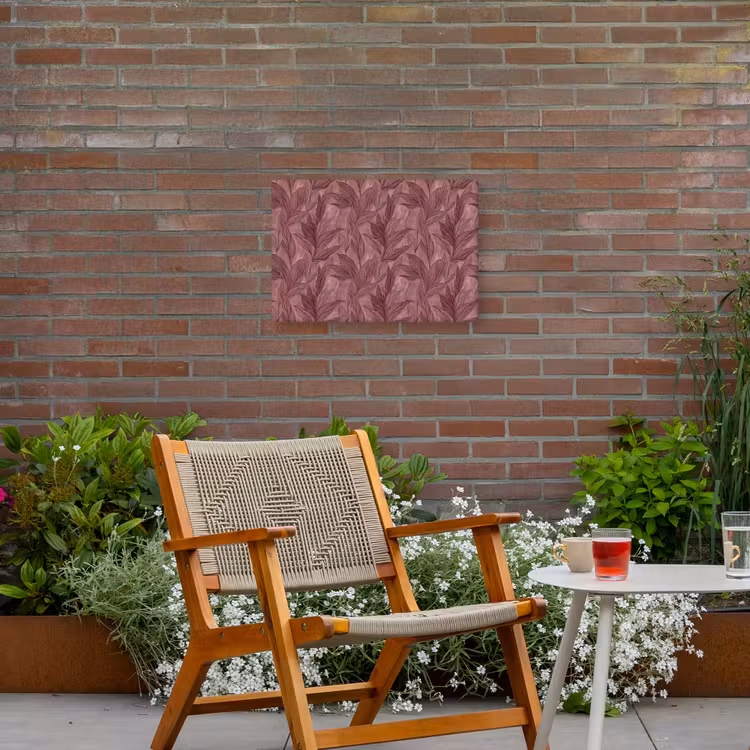 Bladeren - Patroon - Paars Tuinposter op houten frame 2 cm dik klein 845 -sfeer3