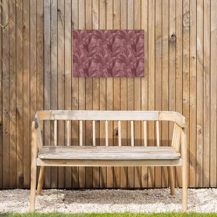 Bladeren - Patroon - Paars Tuinposter op houten frame 2 cm dik klein 845 -sfeer4