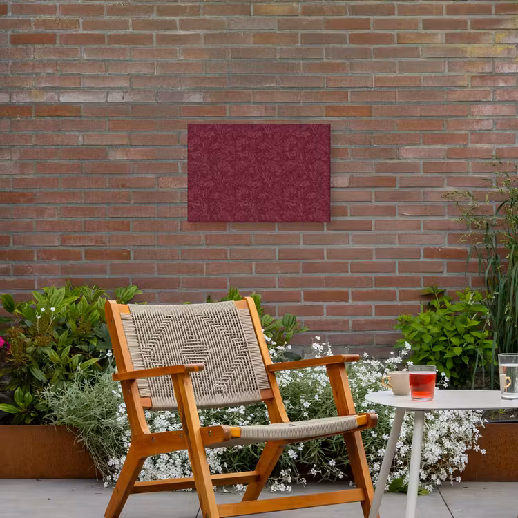 Bladeren - Patroon - Paars Tuinposter op houten frame 2 cm dik klein 845 -sfeer3
