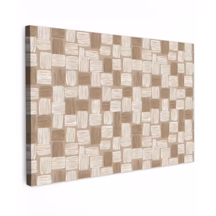 Blok - Patroon - Bruin Tuinposter op houten frame 2 cm dik klein 845 -3d