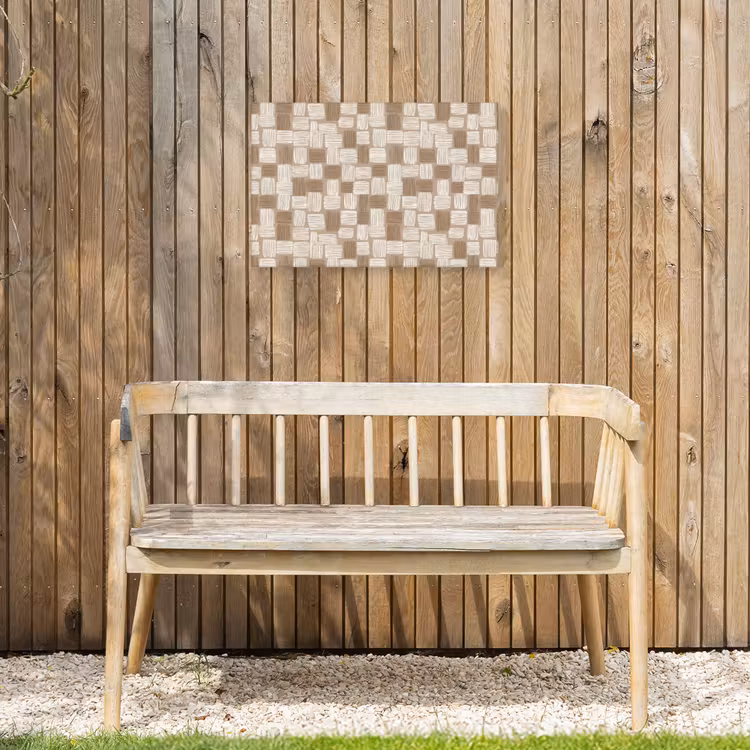 Blok - Patroon - Bruin Tuinposter op houten frame 2 cm dik klein 845 -sfeer4