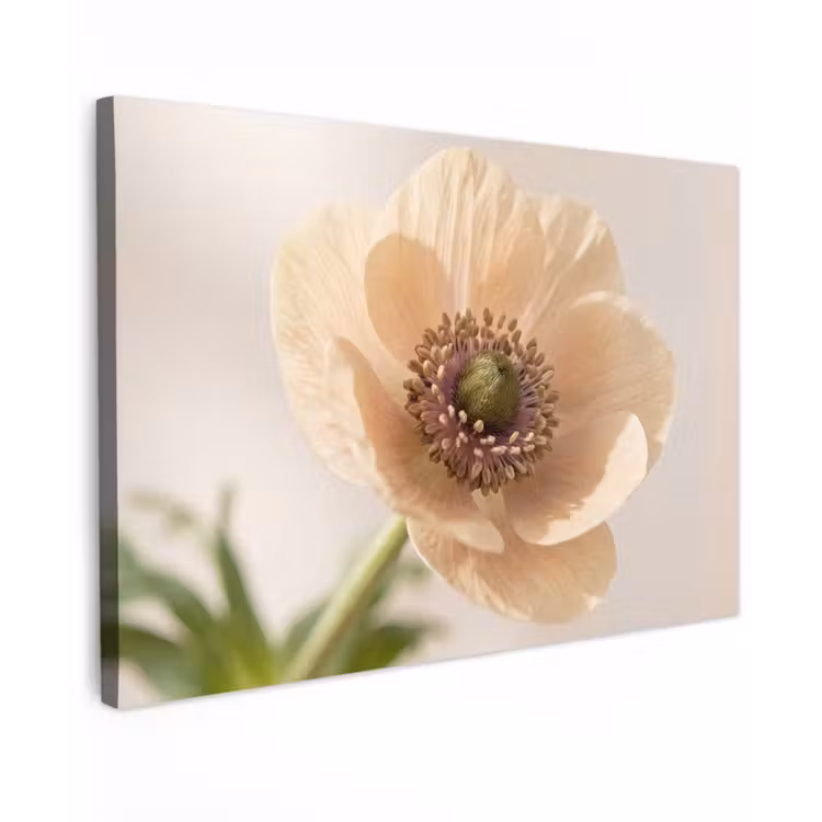 Bloem - Minimalistisch - Groen Tuinposter op houten frame 2 cm dik klein -3d