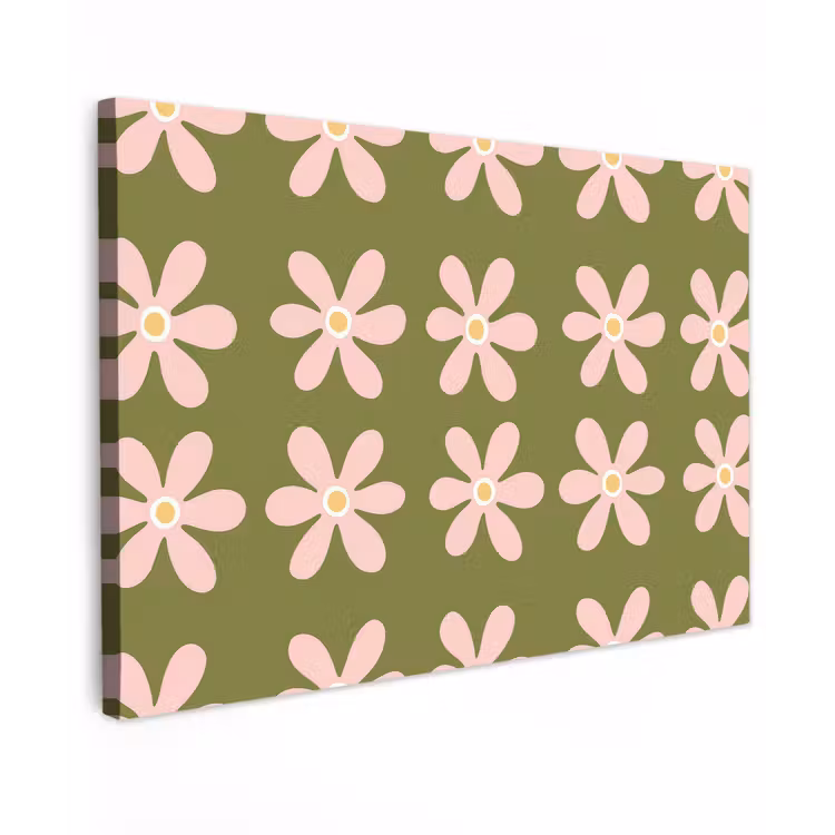 Bloem - Modern - Groen Tuinposter op houten frame 2 cm dik klein 845 -3d