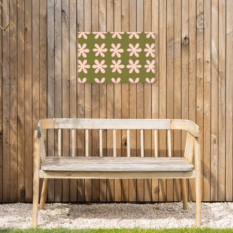 Bloem - Modern - Groen Tuinposter op houten frame 2 cm dik klein 845 -sfeer4