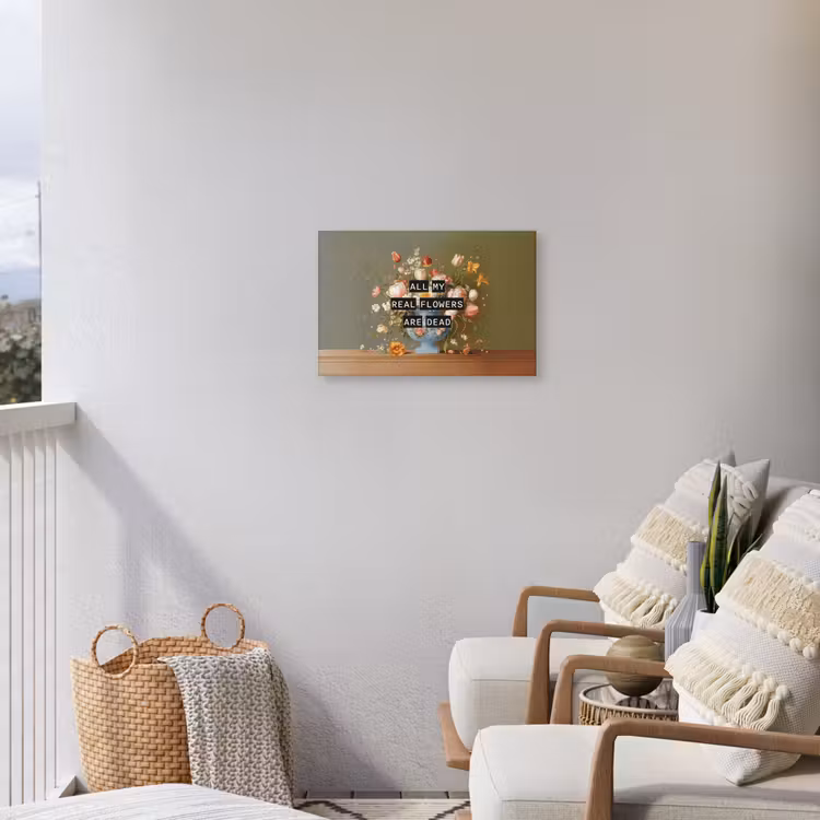 Bloem - Quote - Vintage - Art Tuinposter op houten frame 2 cm dik klein -sfeer1