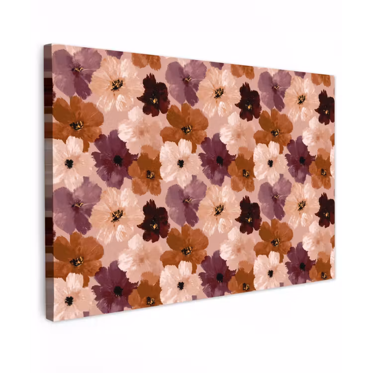 Bloemen - Abstract - Aardetinten Tuinposter op houten frame 2 cm dik klein 845 -3d