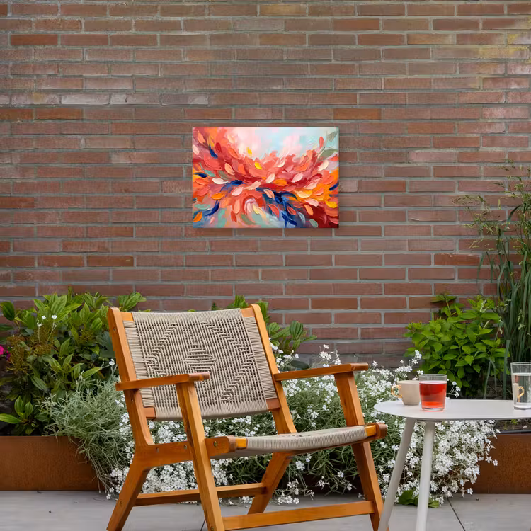 Bloemen - Abstract - Kunst - Modern Tuinposter op houten frame 2 cm dik klein -sfeer3
