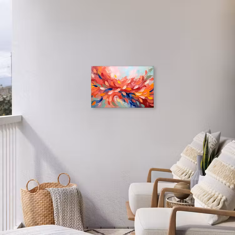 Bloemen - Abstract - Kunst - Modern Tuinposter op houten frame 2 cm dik klein -sfeer1