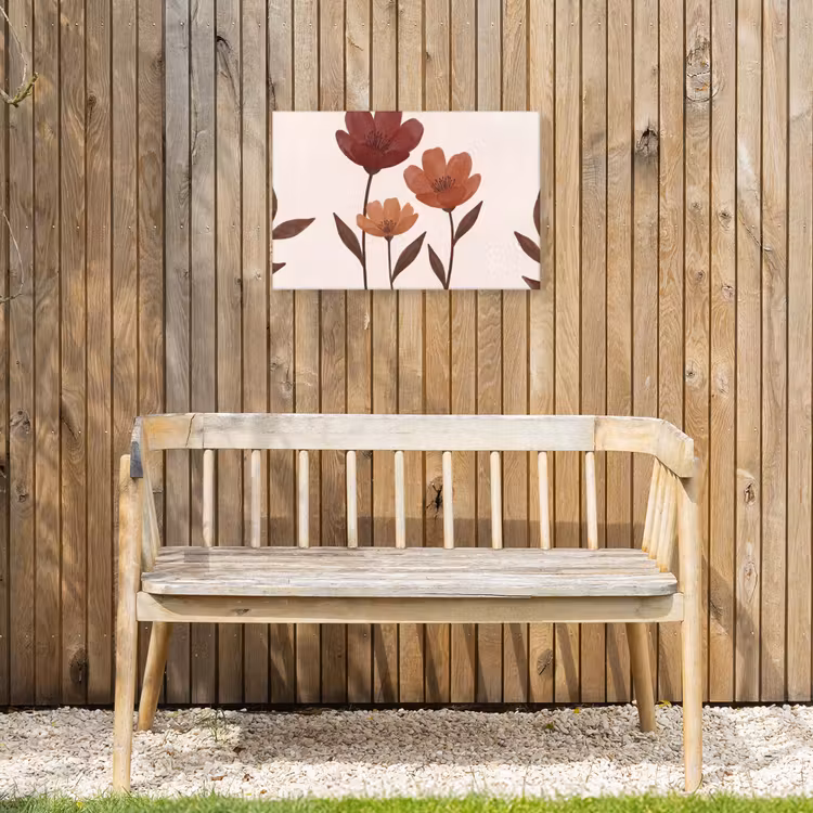 Bloemen - Abstract - Modern - Bruin - Decoratief Tuinposter op houten frame 2 cm dik klein -sfeer4