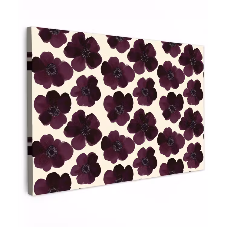 Bloemen - Aquarel - Paars Tuinposter op houten frame 2 cm dik klein 845 -3d