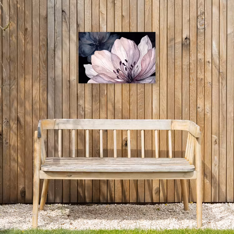 Bloemen - Aquarel - Modern - Roze - Donker Tuinposter op houten frame 2 cm dik klein -sfeer4