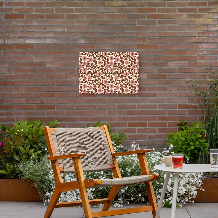 Bloemen - Bladeren - Kleurrijk Tuinposter op houten frame 2 cm dik klein 845 -sfeer3