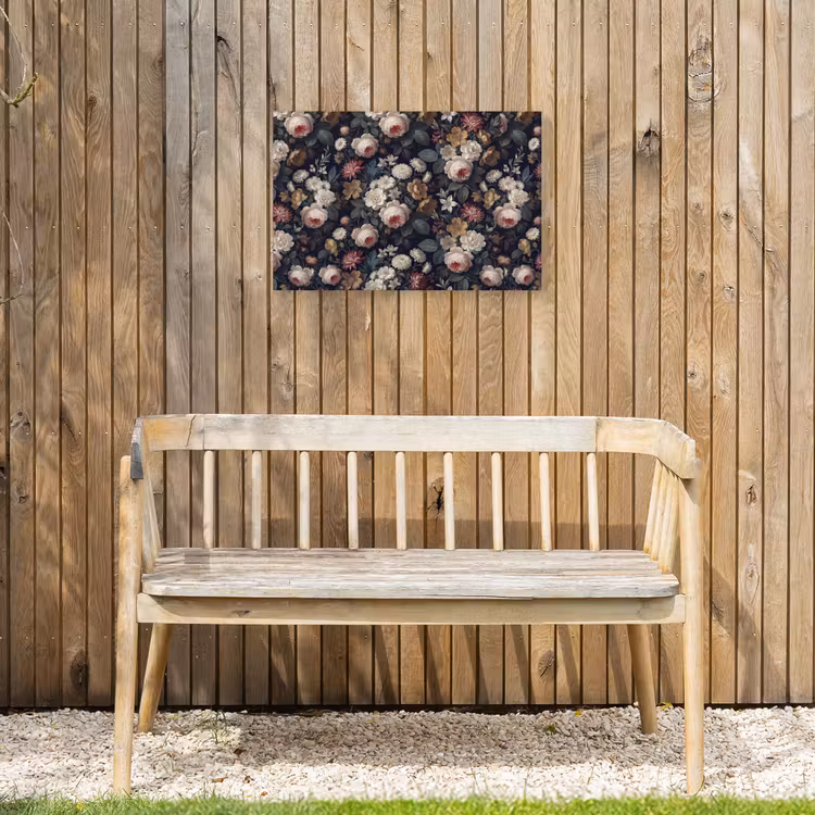 Bloemen - Boeket - Botanisch - Vintage - Donkere achtergrond Tuinposter op houten frame 2 cm dik klein -sfeer4