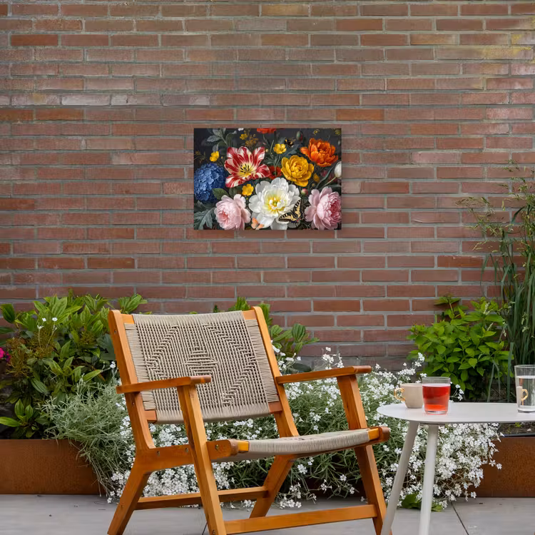 Bloemen - Boeket - Klassiek - Kleurrijk - Natuur Tuinposter op houten frame 2 cm dik klein -sfeer3