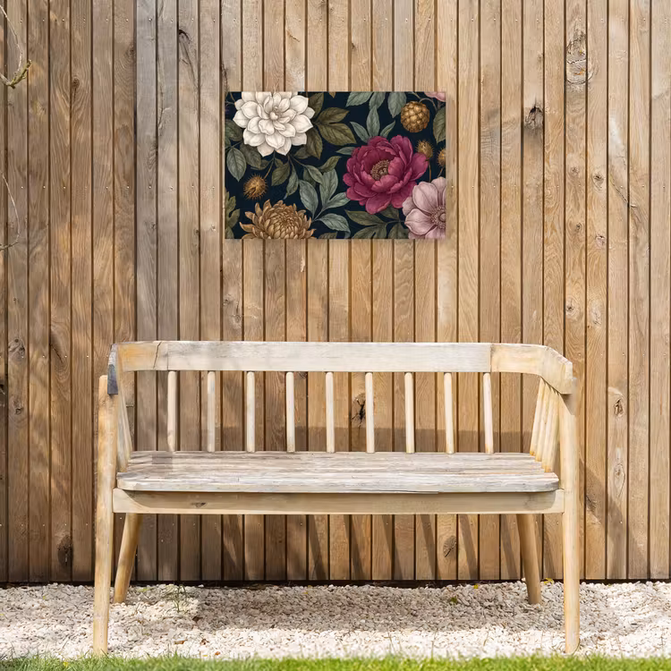 Bloemen - Botanisch - Illustratie - Donker - Vintage Tuinposter op houten frame 2 cm dik klein -sfeer4