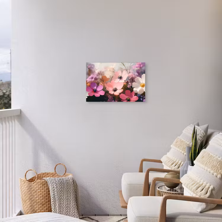 Bloemen - Kleurrijk - Bloei Tuinposter op houten frame 2 cm dik klein -sfeer1